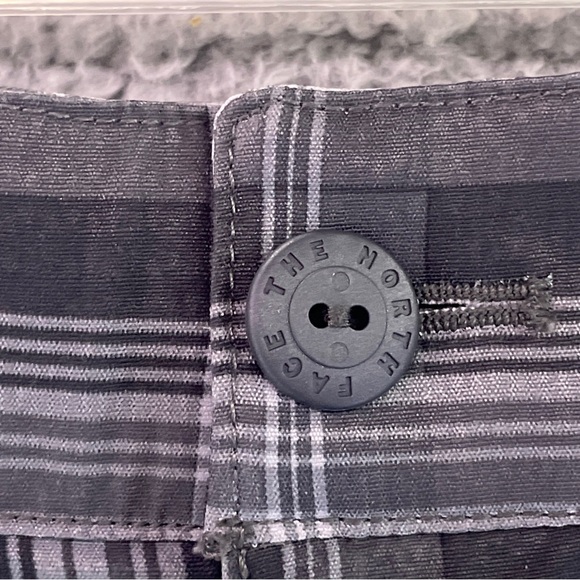 The North Face Swim Trunks Mens Size 40 Plaid Drawstring Gray Blue Polyester - Picture 2 of 10